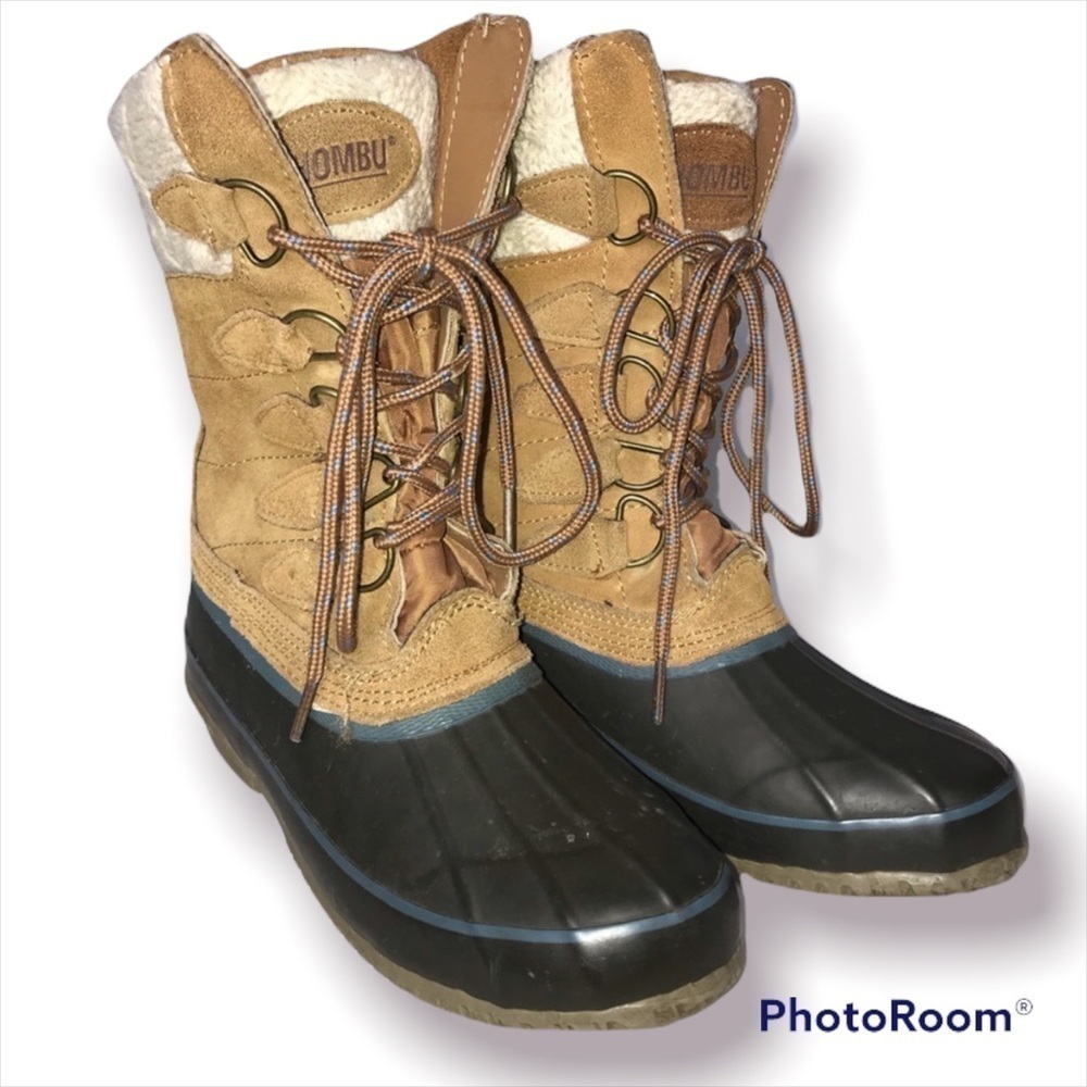 Khombu Women’s Winter Boots | Ankle | Lace Up | Faux Fur | Size 6